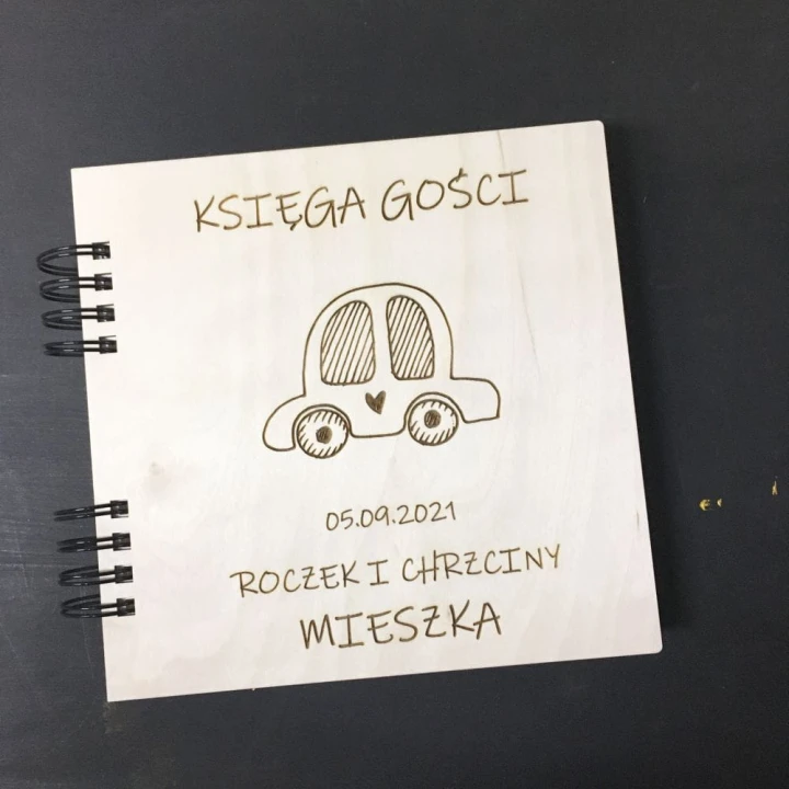 księga gości na chrzest święty drewniana okładka