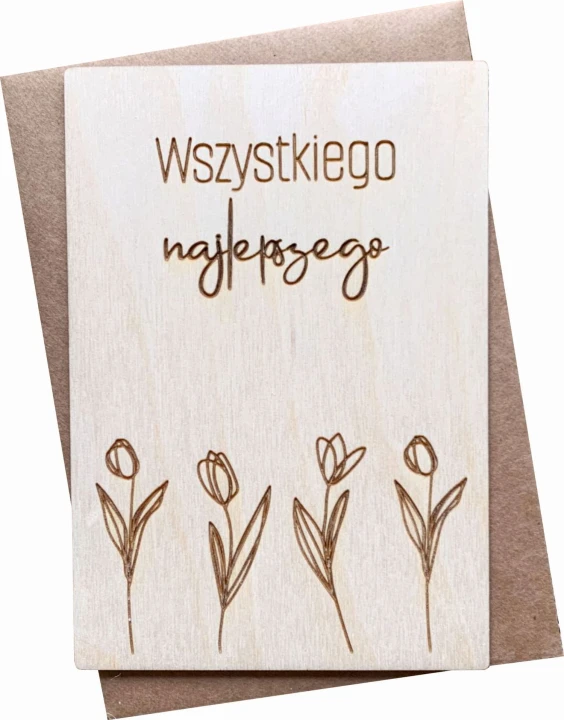 pocztówka urodzinowa tulipany z kopertą