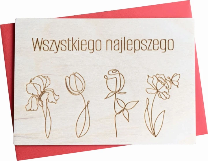 wszystkiego najlepszego pocztówka urodzinowa grawerowana