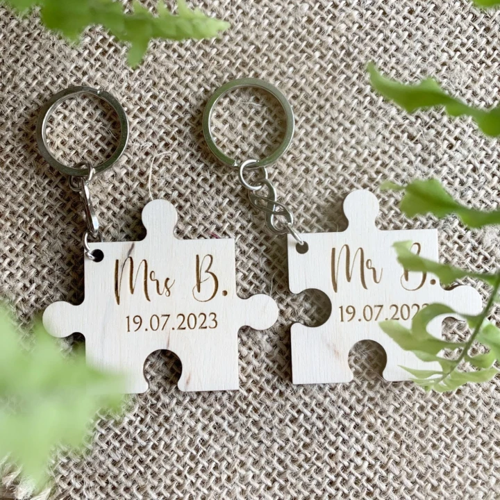 komplet breloki puzzle mr i mrs imiona data