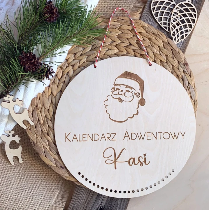 drewniana baza do kalendarza adwentowego personalizowana
