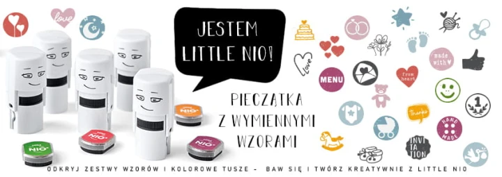 pieczątki kreatywne little nio pobieramy się