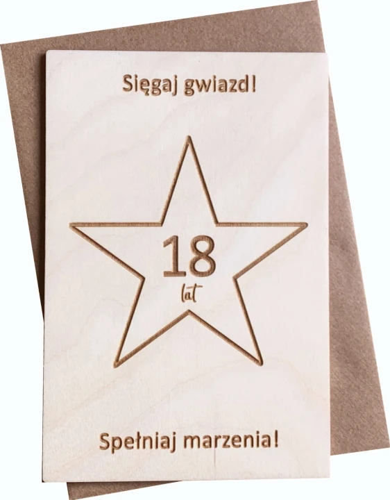 KPS233 kartka pocztówka C6 gwiazda Sięgaj gwiazd 18 lat Spełniaj marzenia Calibri życzenia 1 Arial + LovelyBarthy bez tła.jpg