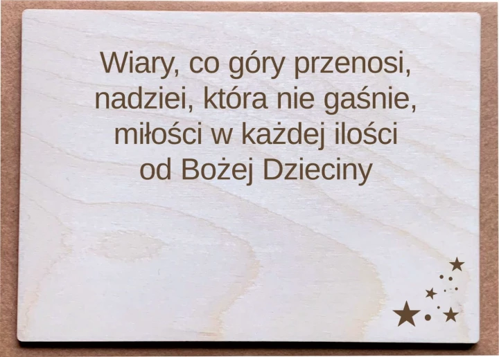 pocztówka drewniana grawer Trzej Królowie