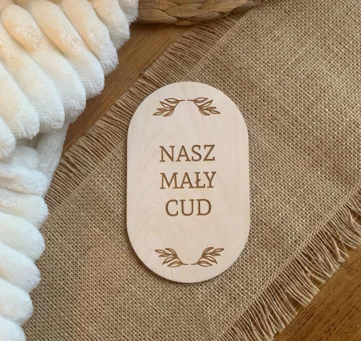tabliczka do zdjęć owal nasz mały cud