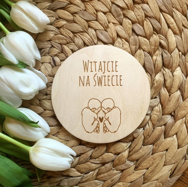 tabliczka do zdjęć dla bliźniaków witajcie na świecie