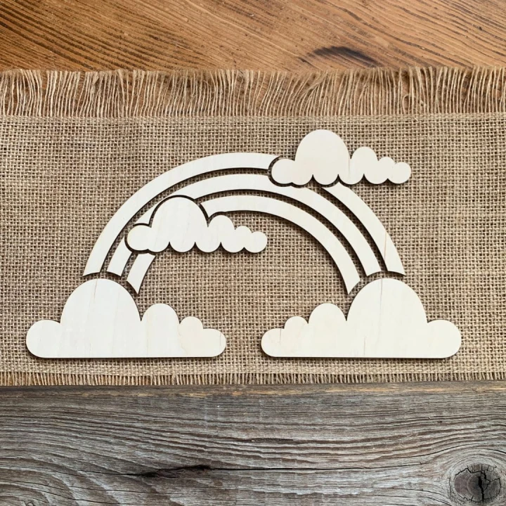 tęcza z chmurami dekoracja ścienna do pokoju dziecięcego
