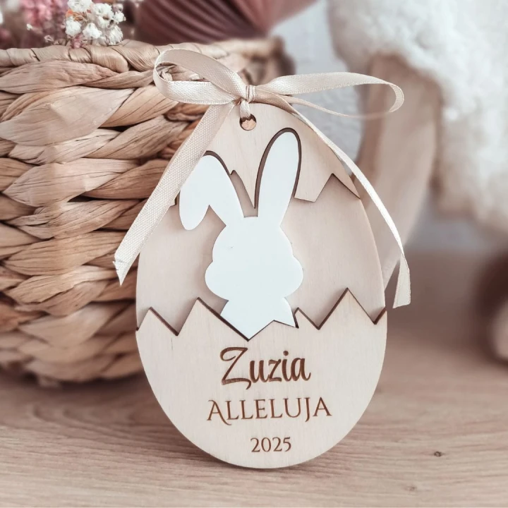 zawieszka do koszyczka wielkanocnego  personalizowana @traczyk_emilia