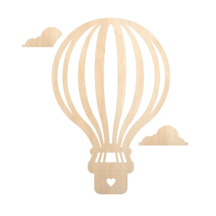 drewniany balon z chmurami na ścianę