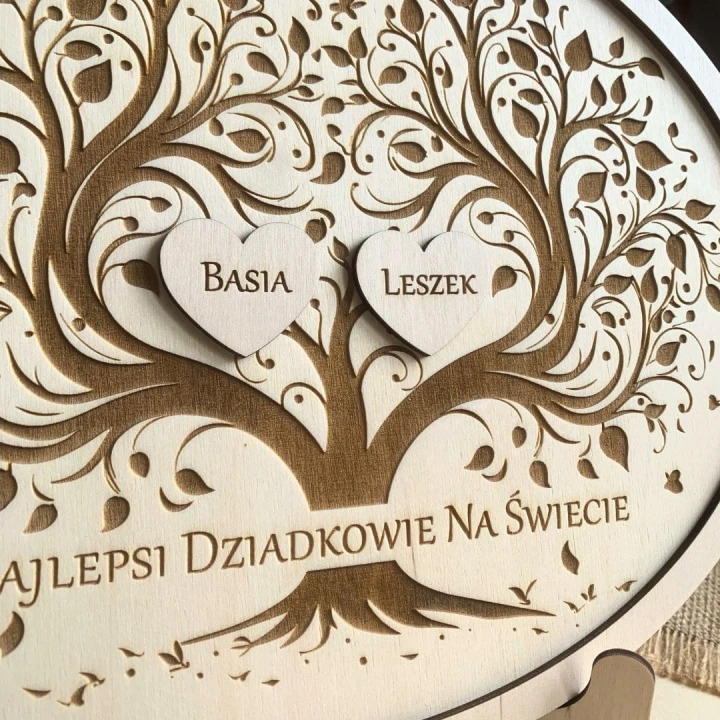 obraz owalny drzewko obraz babcia dziadek