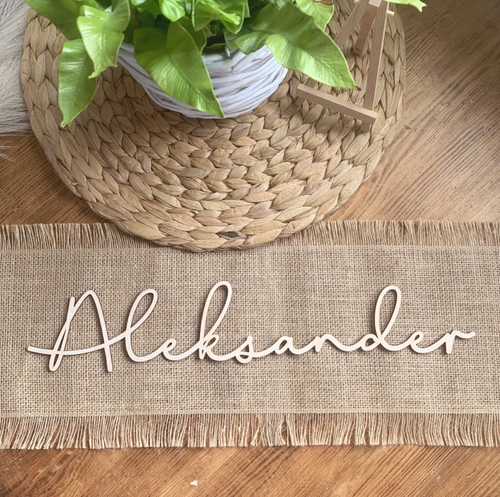 drewniane imię na ścianę Aleksander