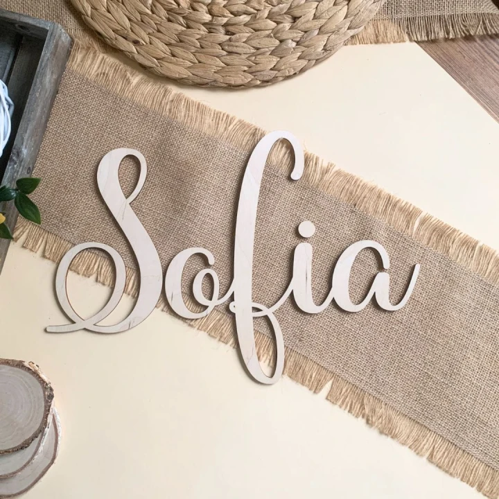 drewniane imię na ścianę Sofia