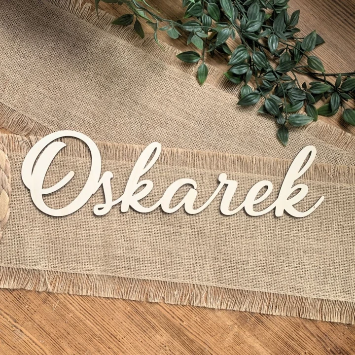 imię ze sklejki Oskarek