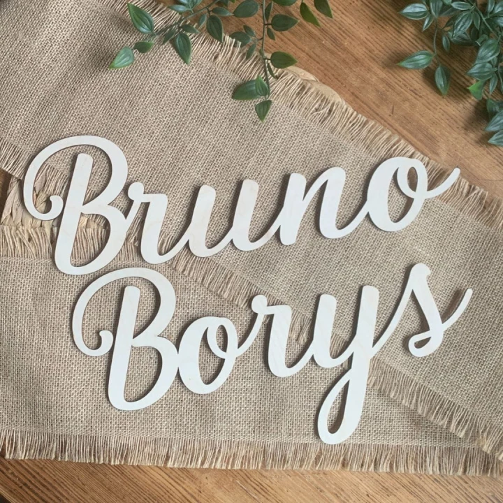 drewniane imiona na ścianę Bruno Borys