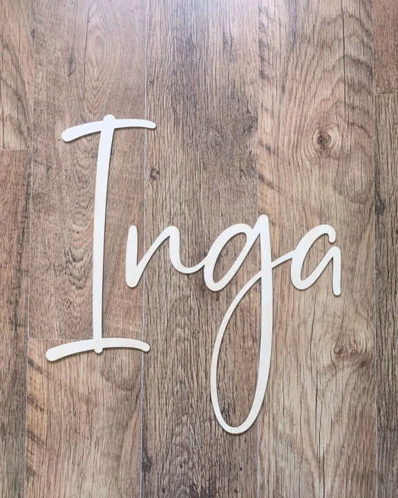 drewniane imię na ścianę Inga