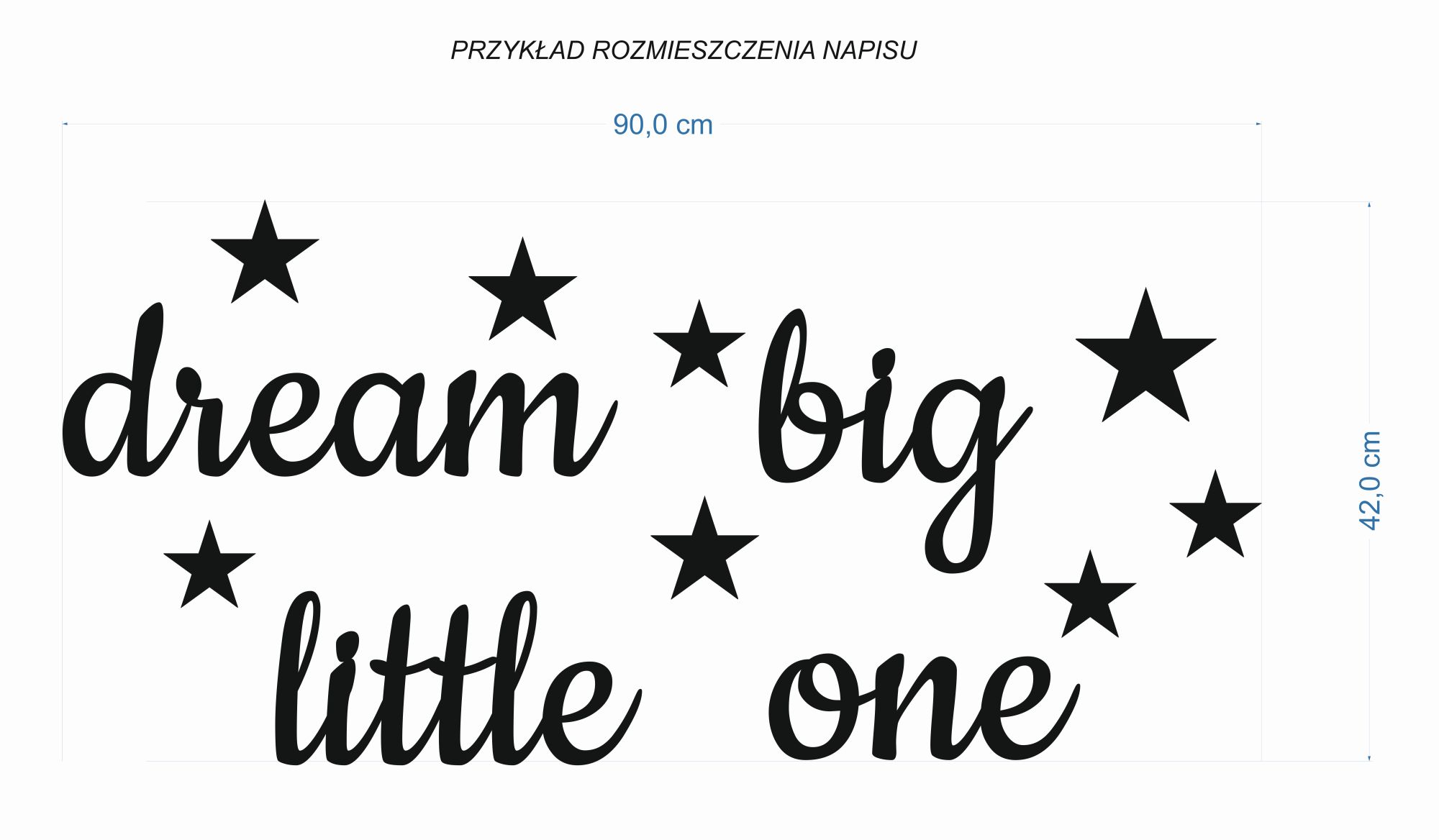 napis drewniany dream big little one